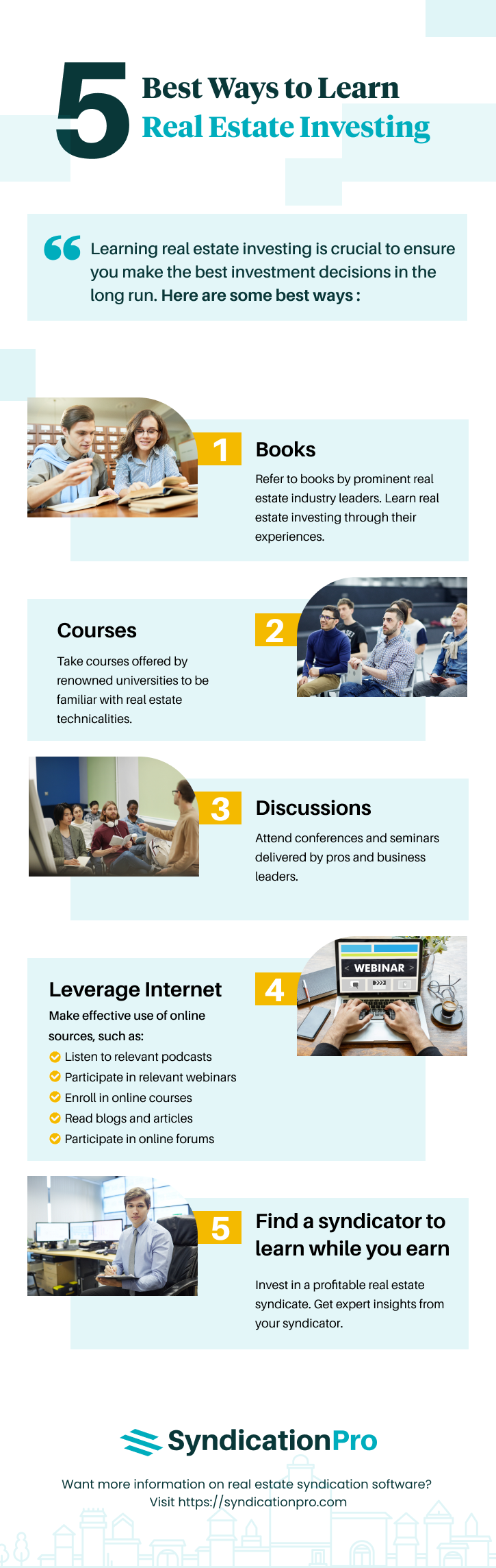 5 Best Ways to Learn Real Estate Investing in 2023 SyndicationPro